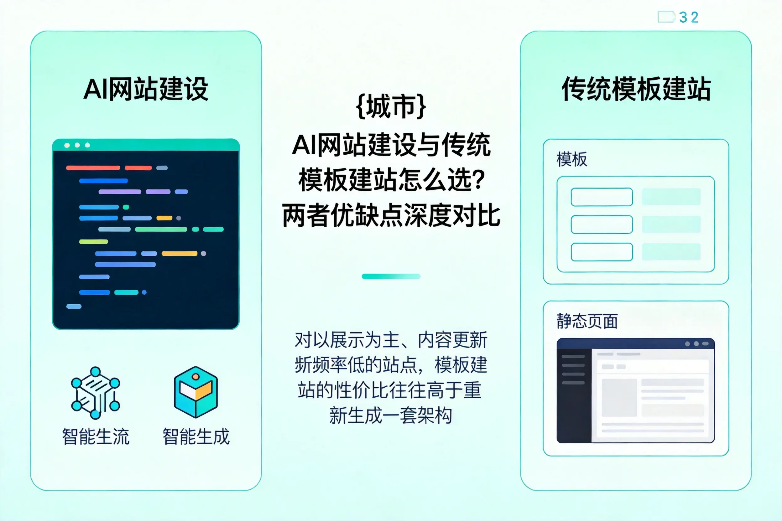 德阳AI网站建设与传统模板建站怎么选?两者优缺点深度对比