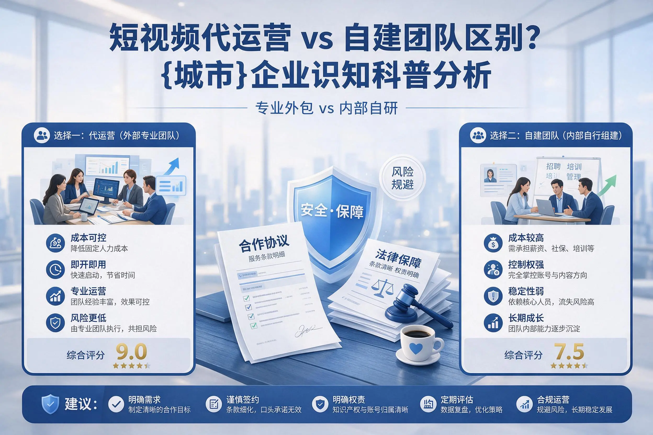 短视频代运营与自建团队区别？德阳企业认知科普分析