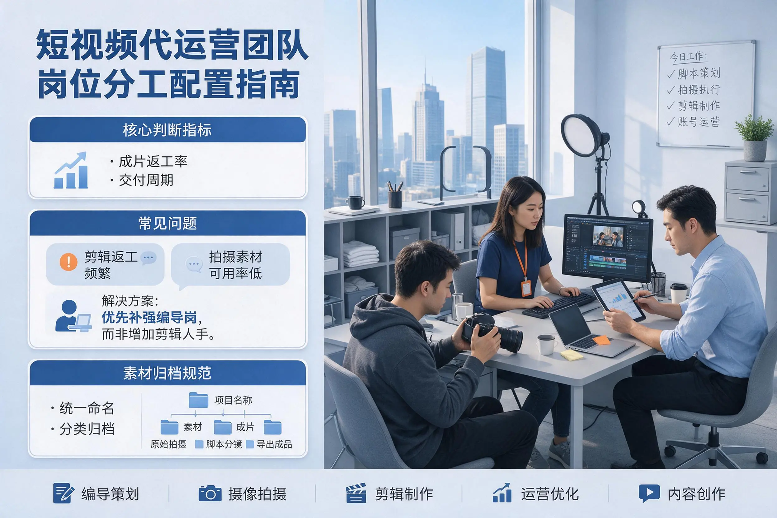 短视频代运营团队如何配置?德阳企业岗位分工科普说明