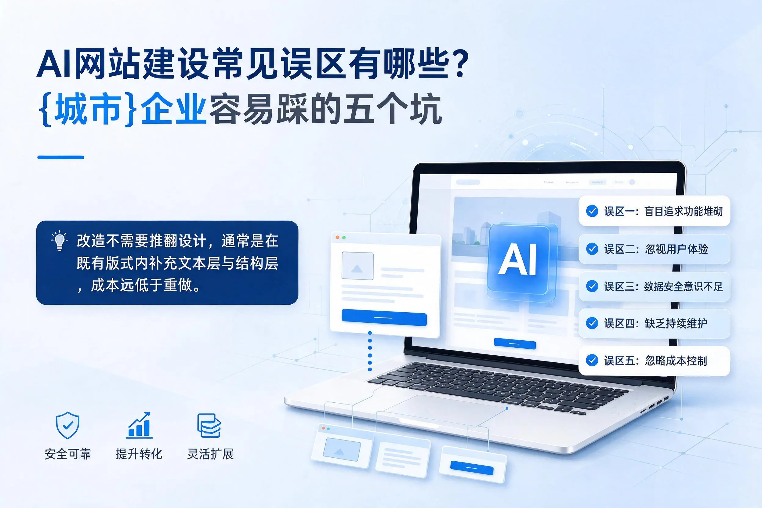 AI网站建设常见误区有哪些？德阳企业容易踩的五个坑