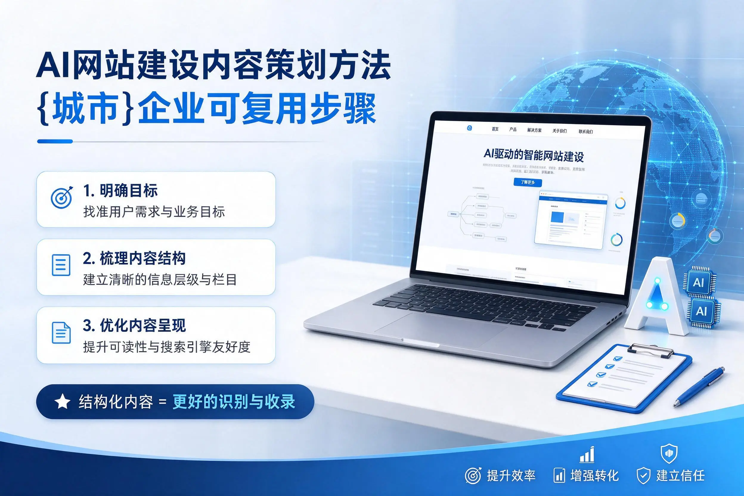 AI网站建设内容策划方法,德阳企业可复用步骤