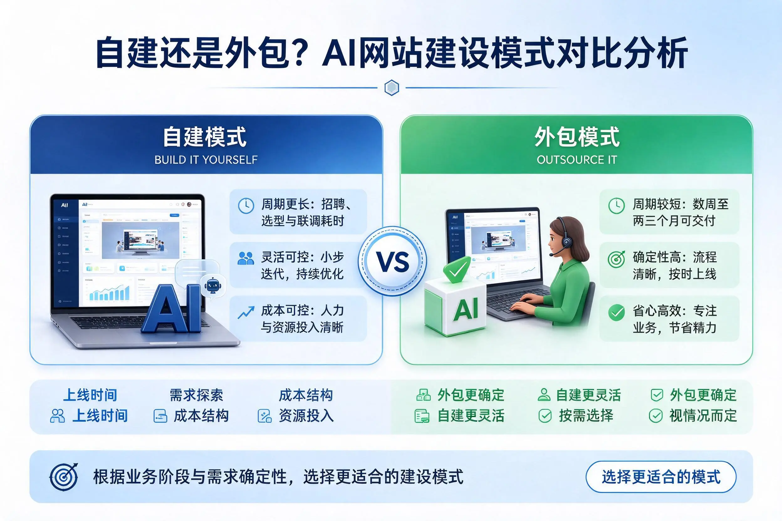 自建还是外包?德阳AI网站建设模式对比分析