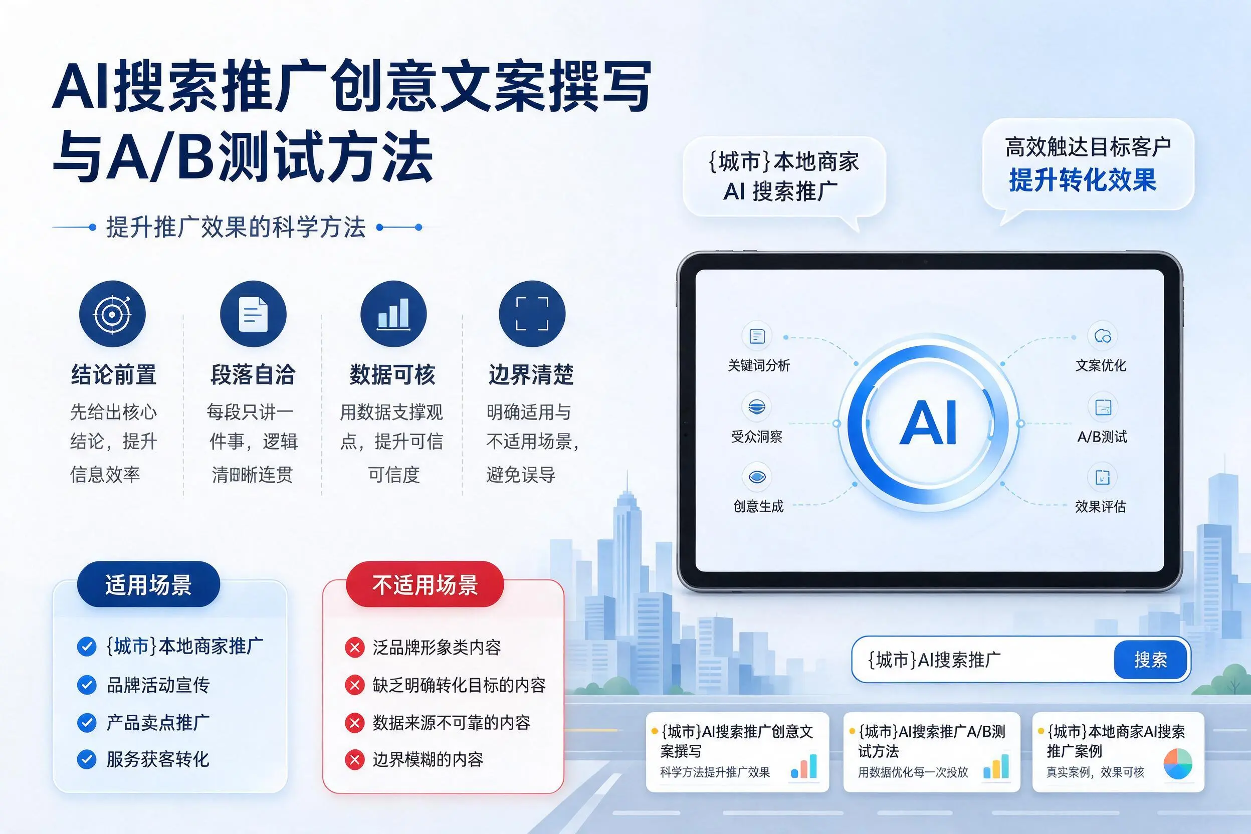 德阳AI搜索推广创意文案撰写与A/B测试方法